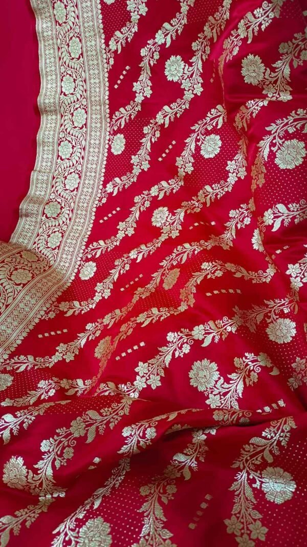 Red Katan Silk Saree