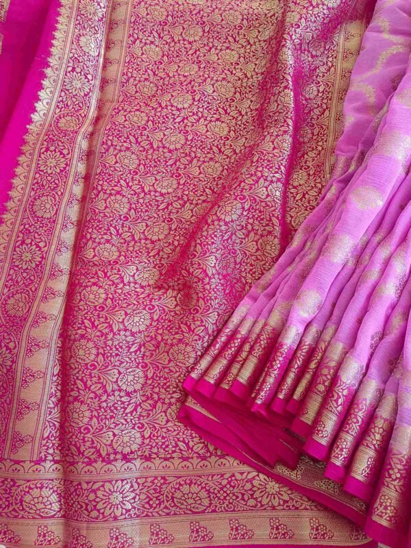 Pink Banarasi Georgette Saree