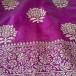 Purple Chanderi Saree with meenakari design