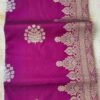 Purple borderless Chanderi Saree