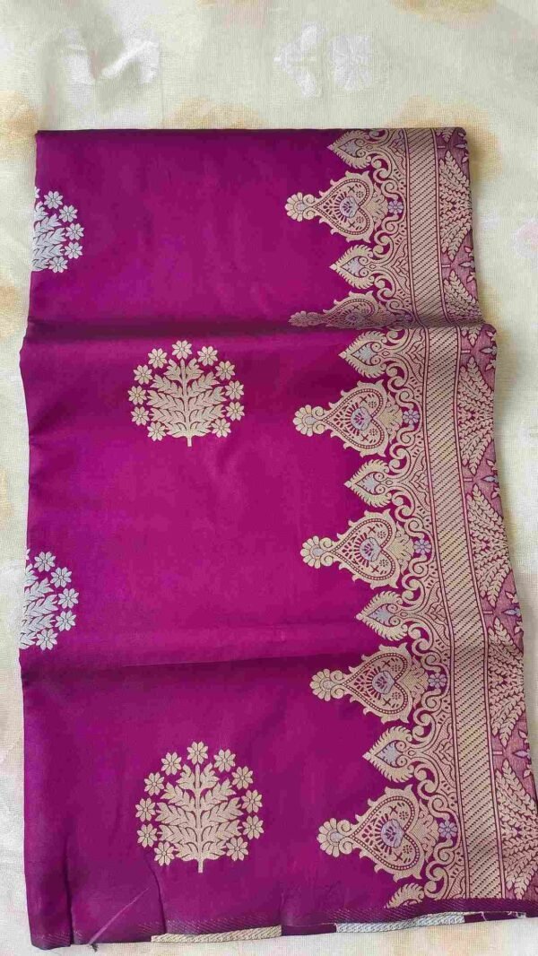 Purple borderless Chanderi Saree