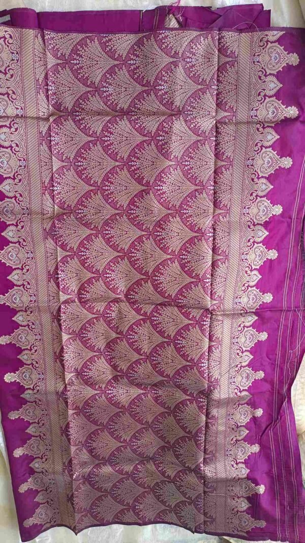 Purple borderless Chanderi Saree