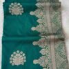 Green borderless Chanderi Saree