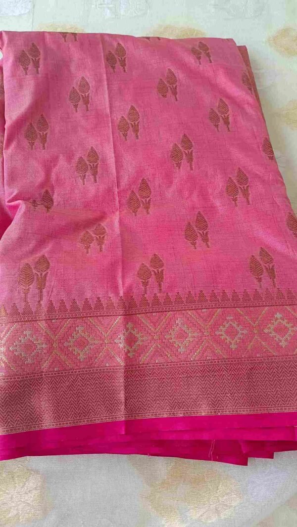 Pink Chanderi Cotton Saree