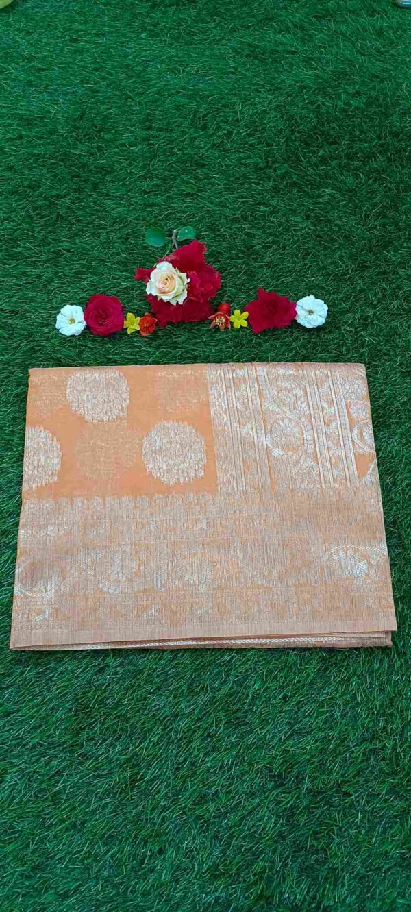 Orange Chanderi Cotton Saree