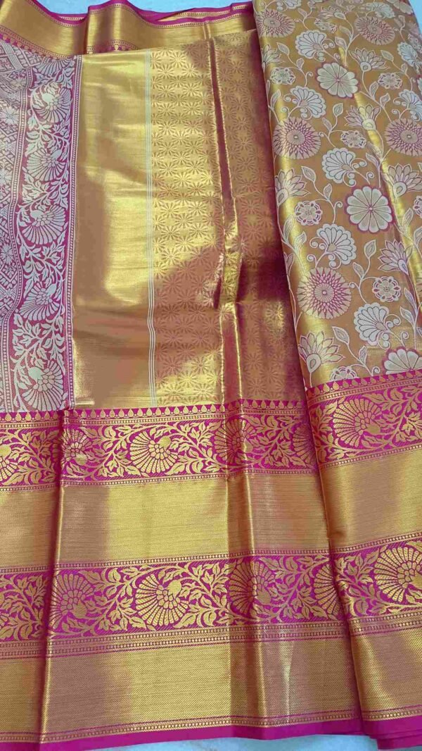 Gold Kanchipuram Pattu SilkSaree 3
