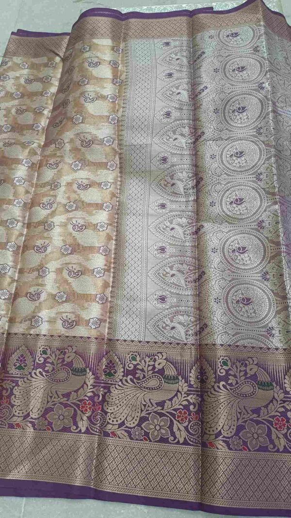 Purple Kanjivaram Tissue Saree 1