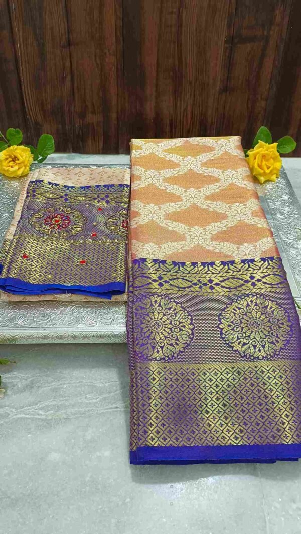 Pink Kanjivaram Tissue Saree 1