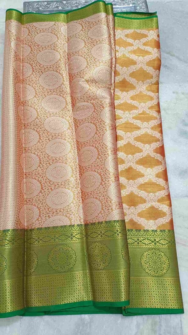 Orange Kanjivaram Tissue Saree 2