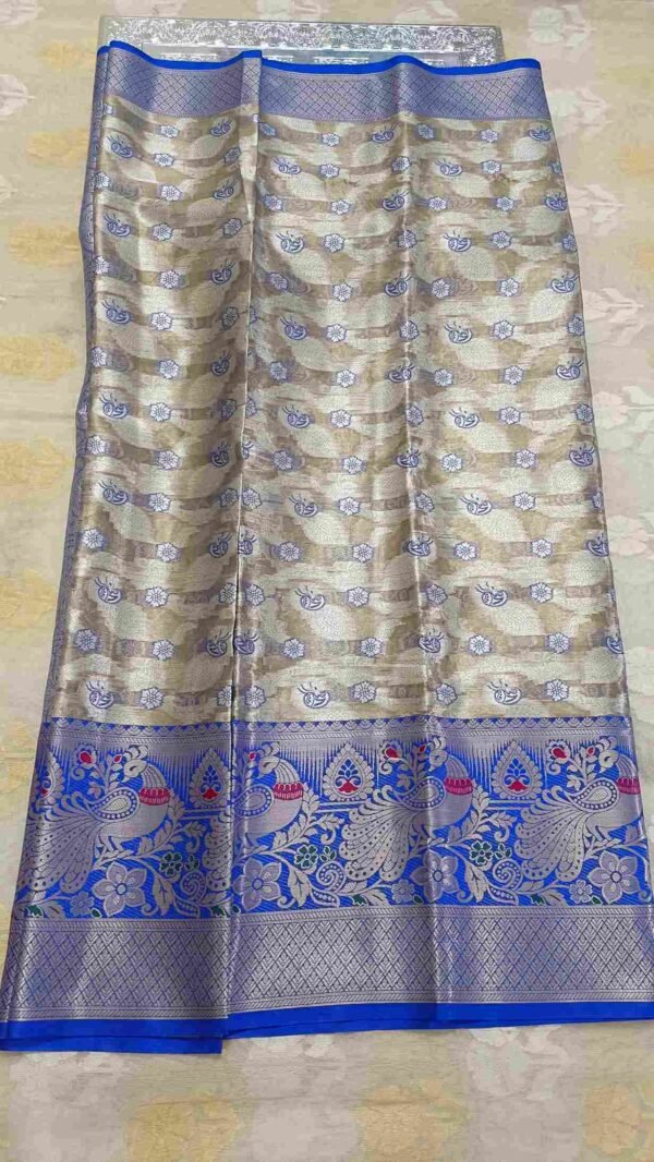 Blue Kanjivaram Tissue Saree 1