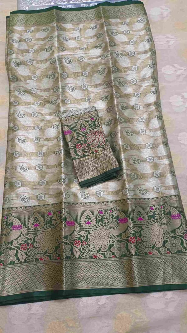 Green Kanjivaram Tissue Saree