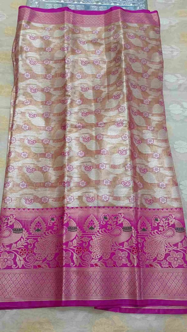 Pink Kanjivaram Tissue Saree 1