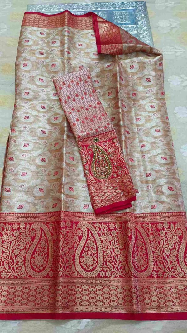 Red Kanjivaram Tissue Saree