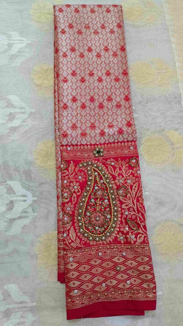 Red Kanjivaram Tissue Saree 3