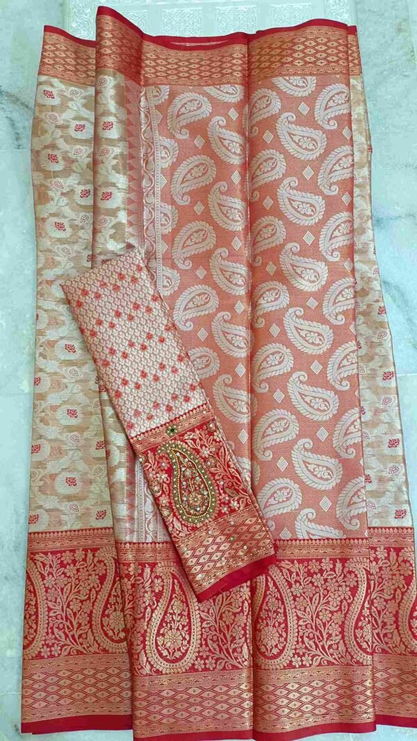 Red Kanjivaram Tissue Saree 2