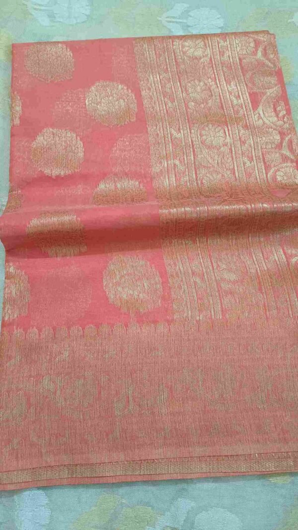 Pink Chanderi Cotton Saree 4