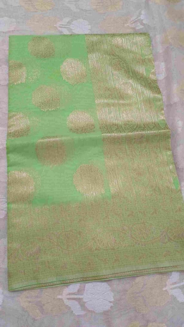 Light Green Chanderi Cotton Saree 1