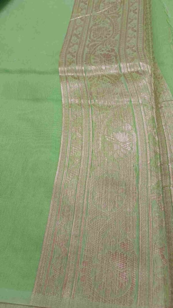 Light Green Chanderi Cotton Saree 3