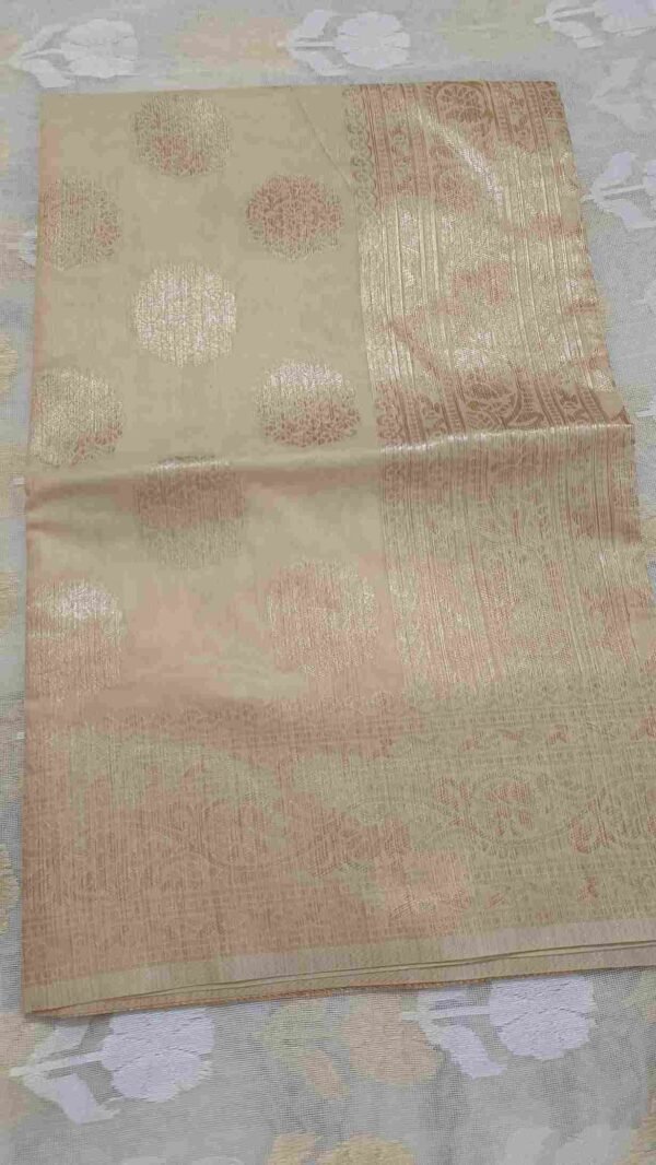 Cream Chanderi Cotton Saree 4