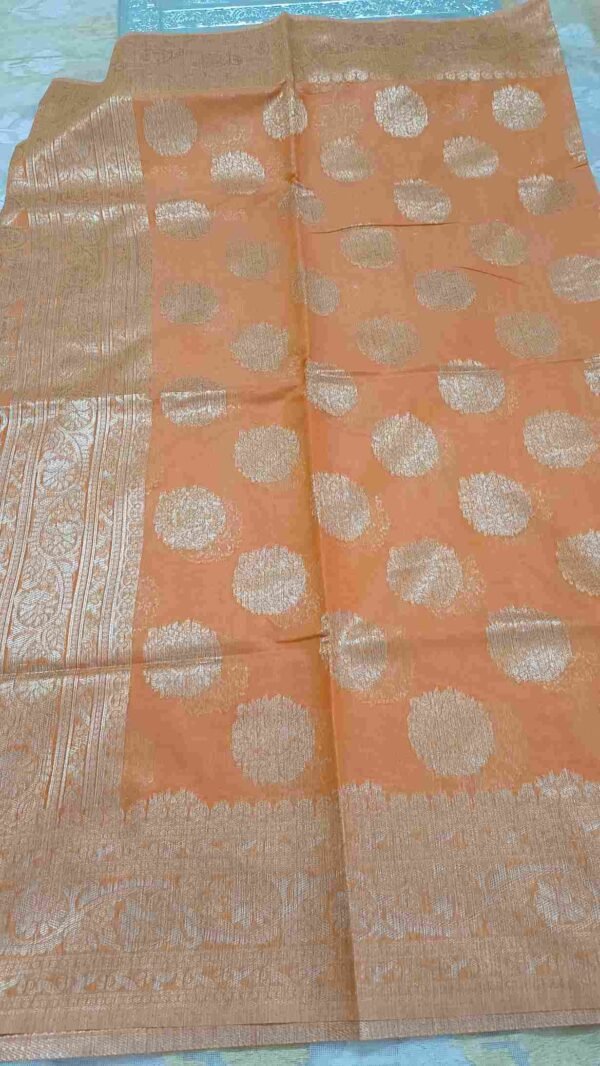 Orange Chanderi Cotton Saree 1