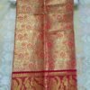 Red Kanjivaram Tissue Saree with Peacock Border 1