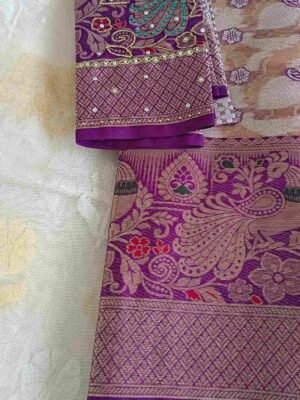Purple Kanjivaram Tissue Saree