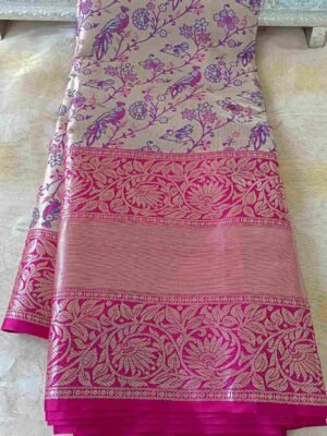 Pink Kanjivaram Parrot Pattu Saree
