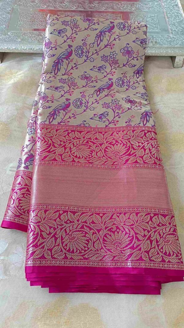 Pink Kanjivaram Parrot Pattu Saree