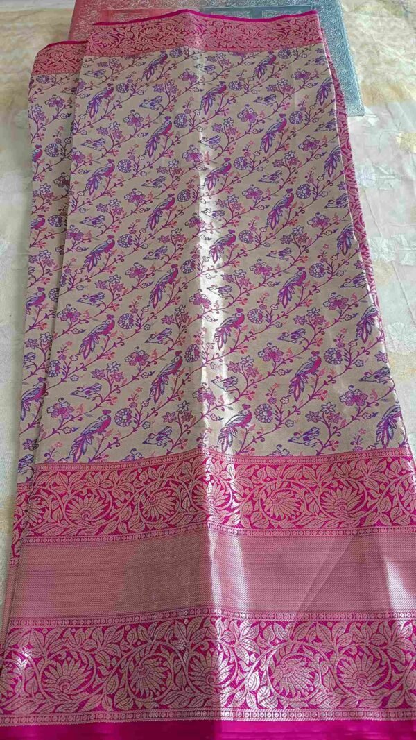 Pink Kanjivaram Parrot Pattu Saree 1