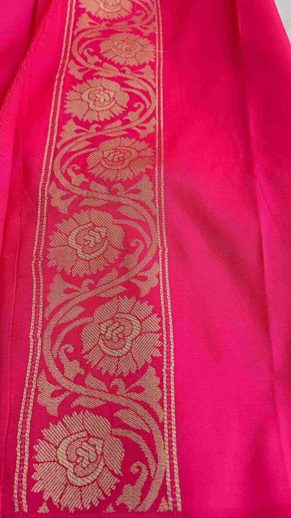 Peach Kanjivaram Semi Pattu Silk Saree 3