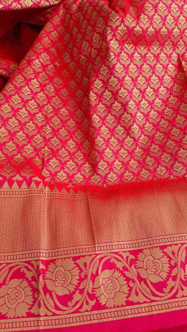 Peach Kanjivaram Semi Pattu Silk Saree