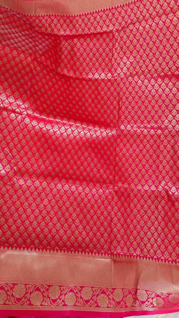 Peach Kanjivaram Semi Pattu Silk Saree 1