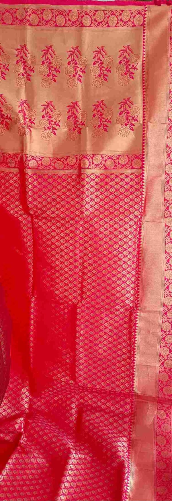 Peach Kanjivaram Semi Pattu Silk Saree 4